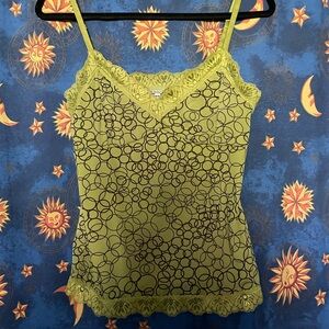 Y2K vintage FMX mesh lace tank top